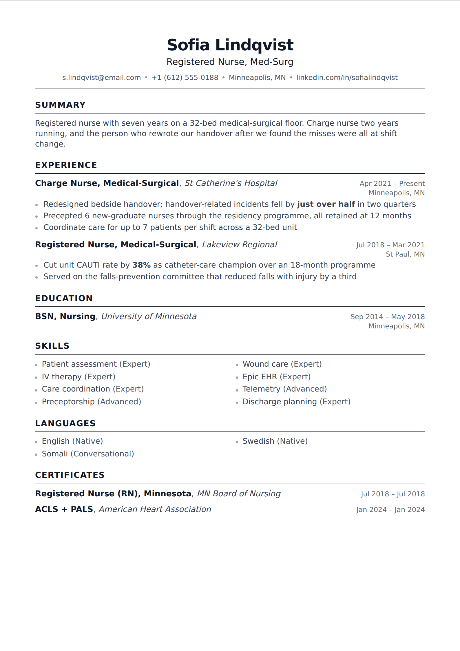Linen resume and CV template
