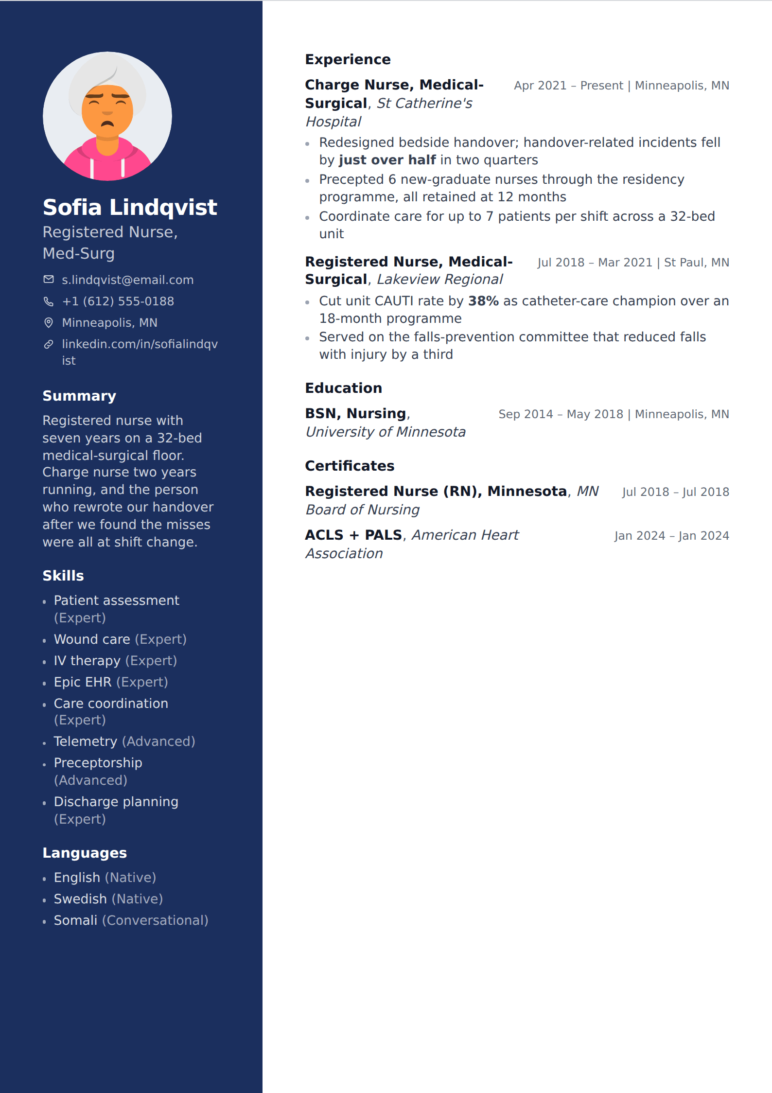 Mariner resume and CV template