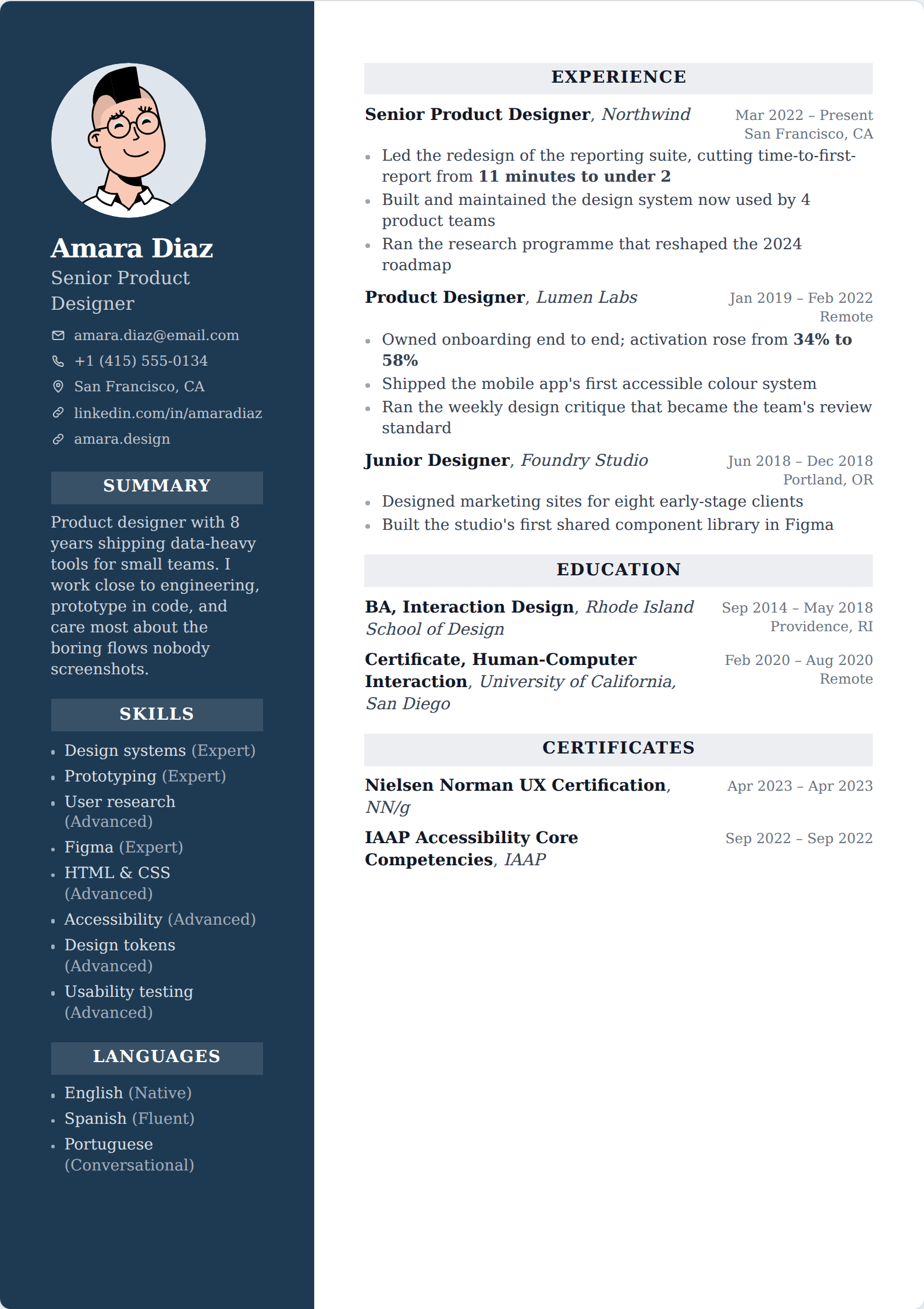 Onyx resume template