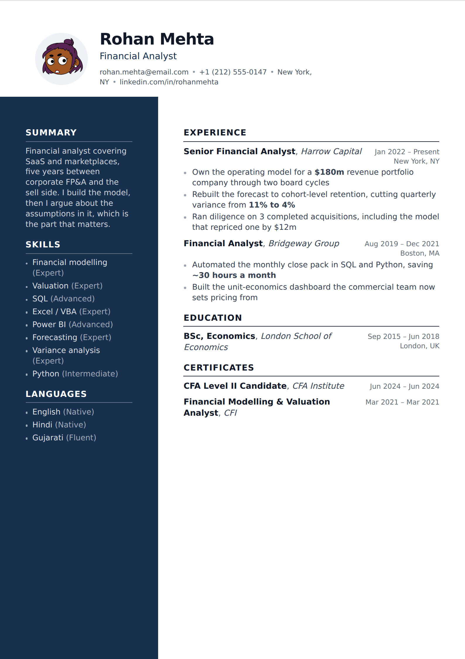 Pilot resume and CV template
