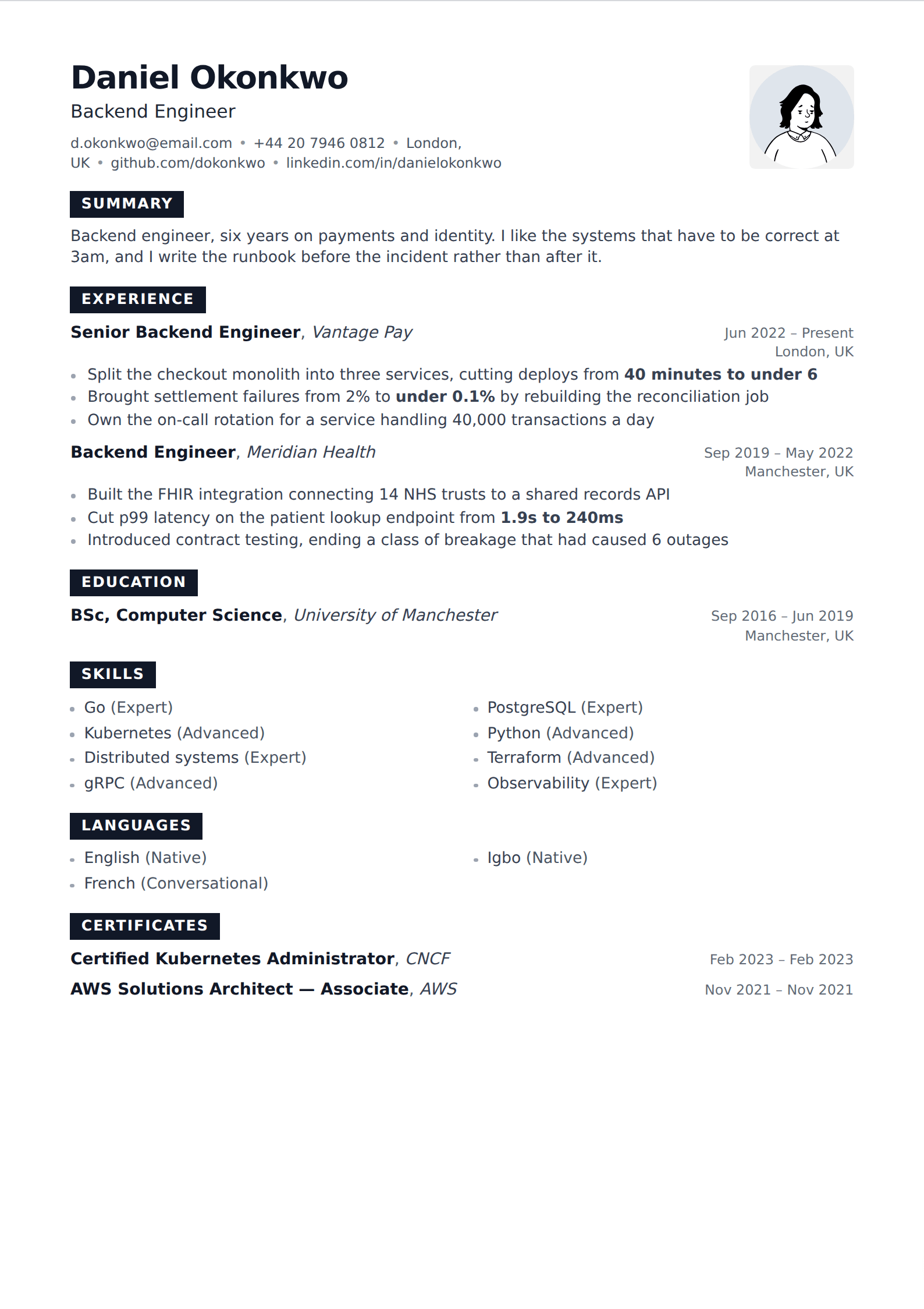 Placard resume and CV template