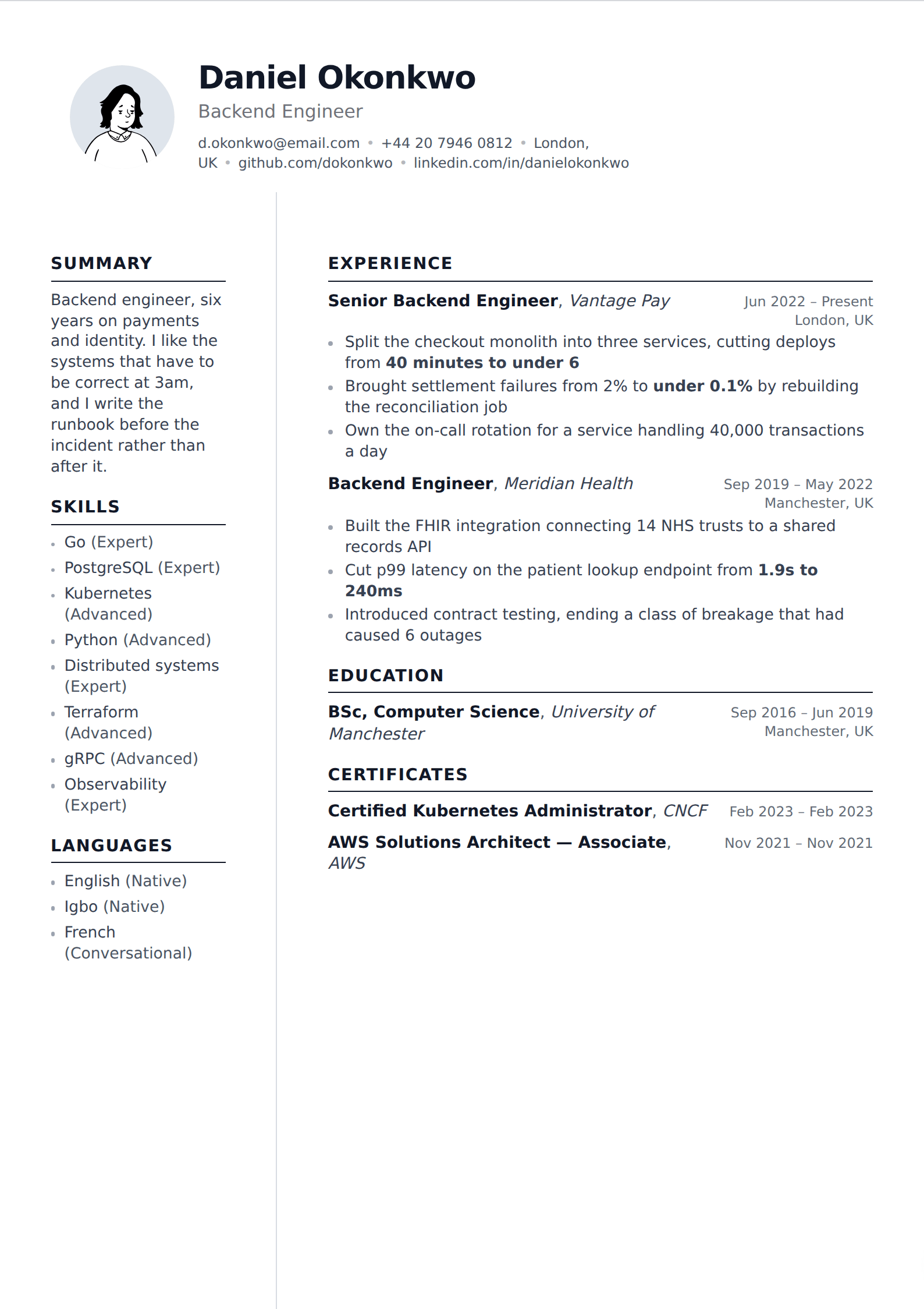 Platinum resume and CV template