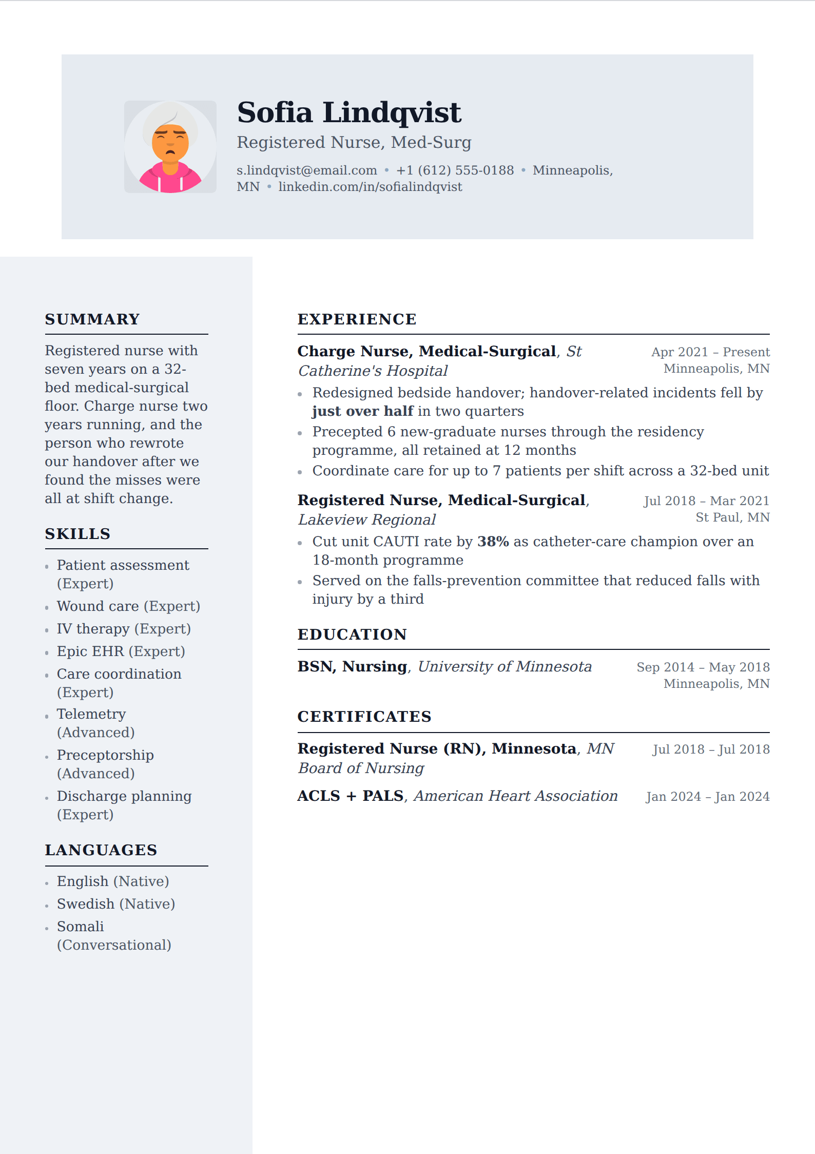 Playbill resume and CV template