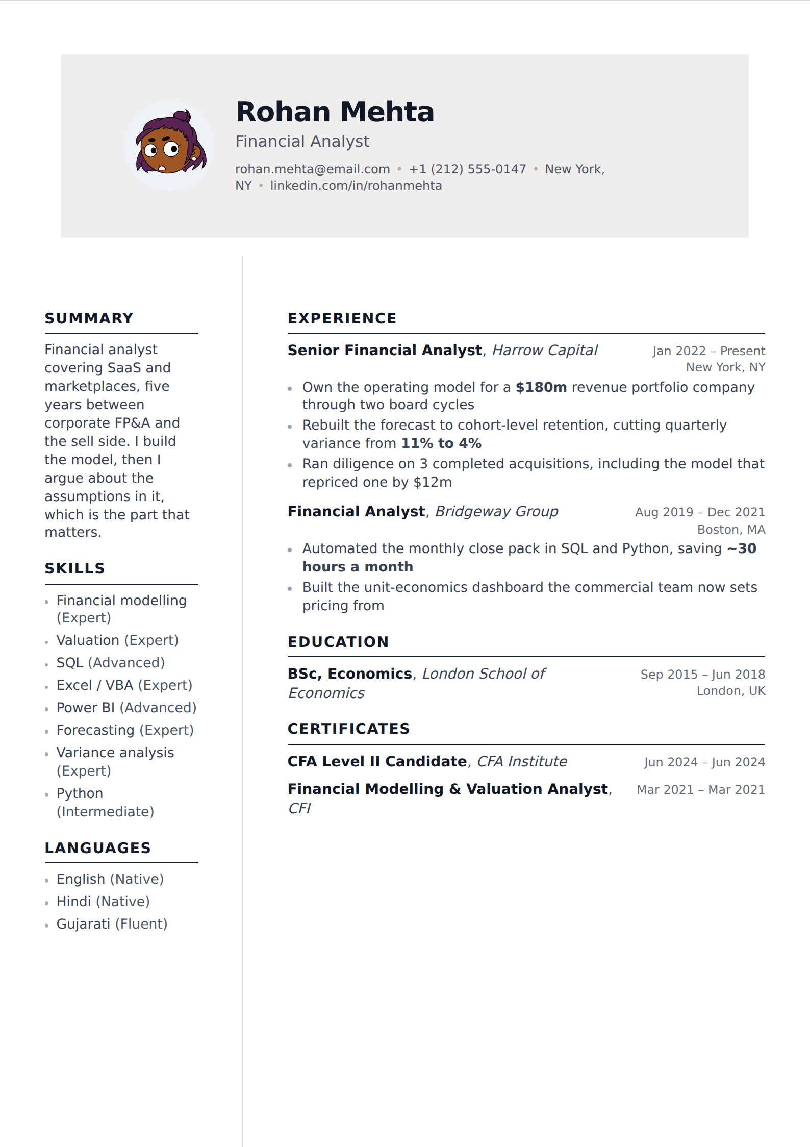 Pumice resume and CV template