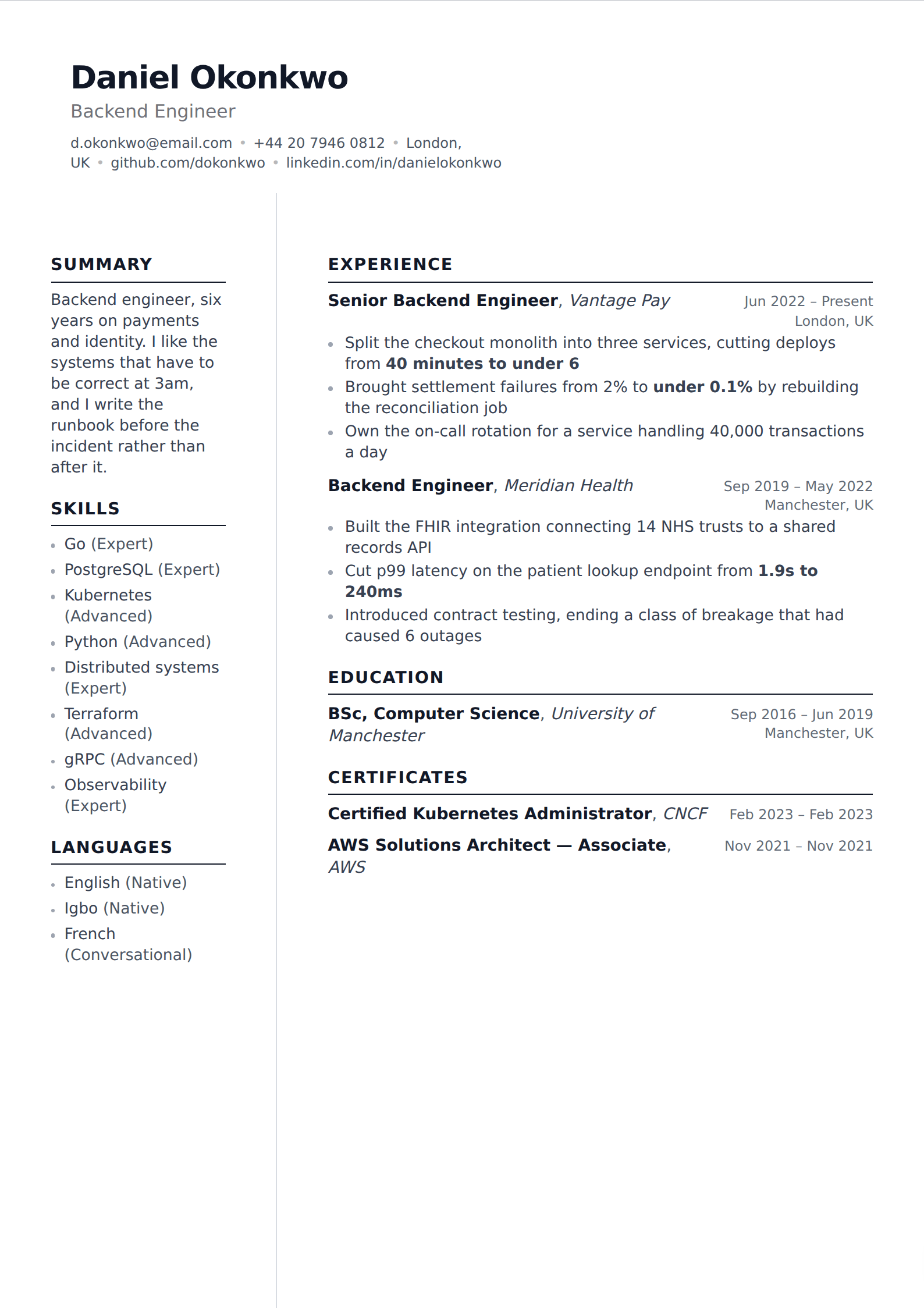 Quire resume and CV template