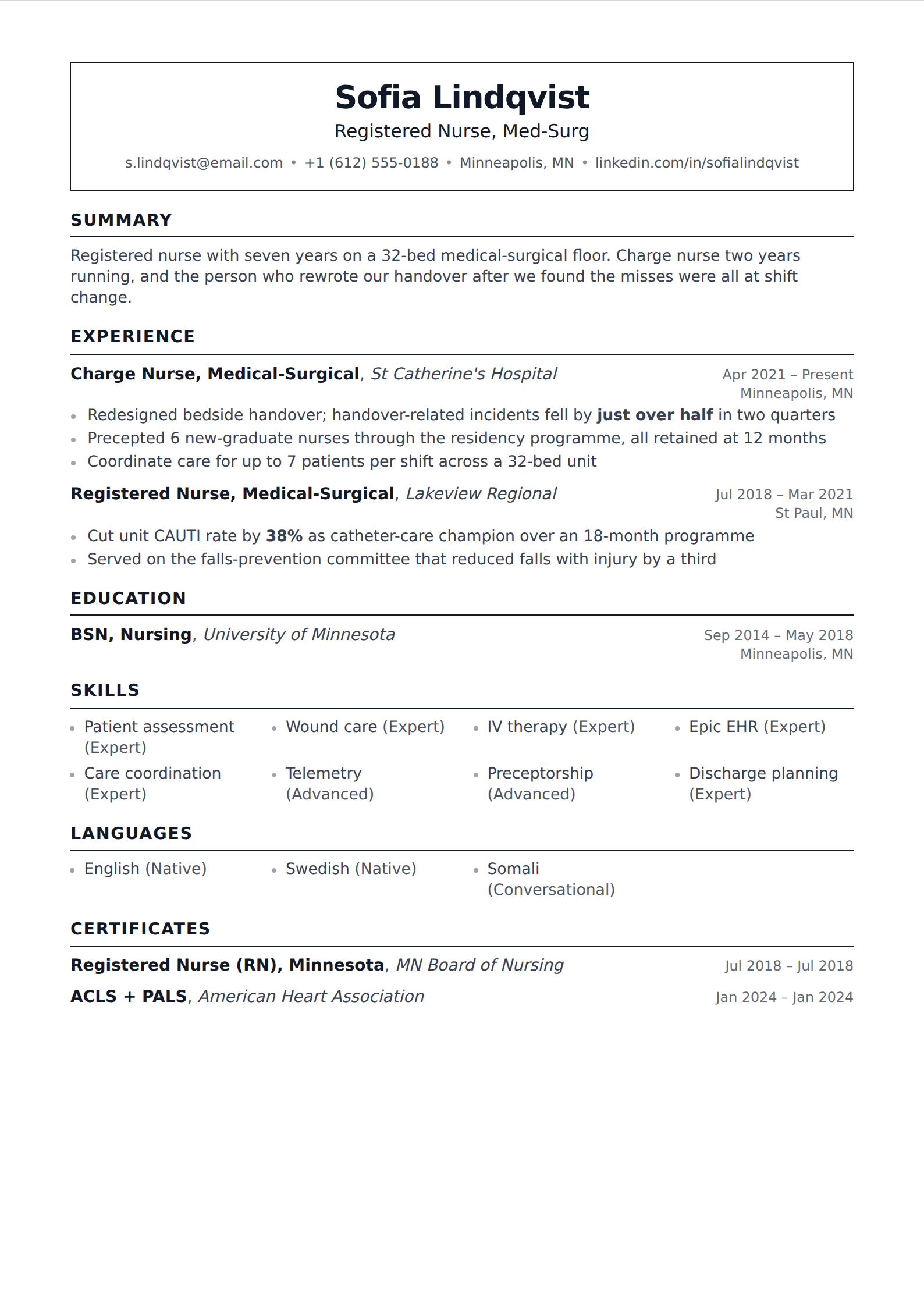 Rampart resume and CV template