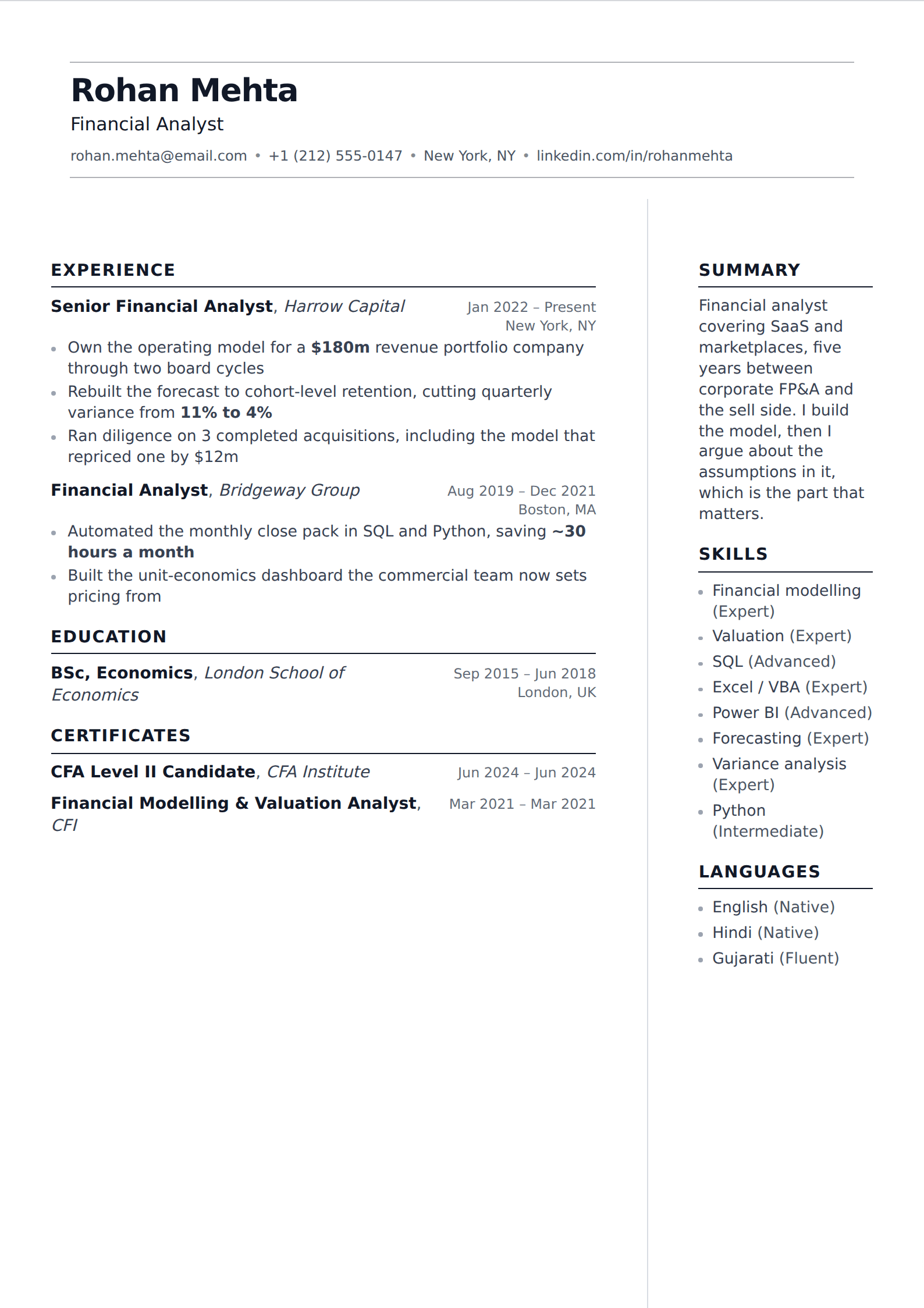 Ridge resume and CV template