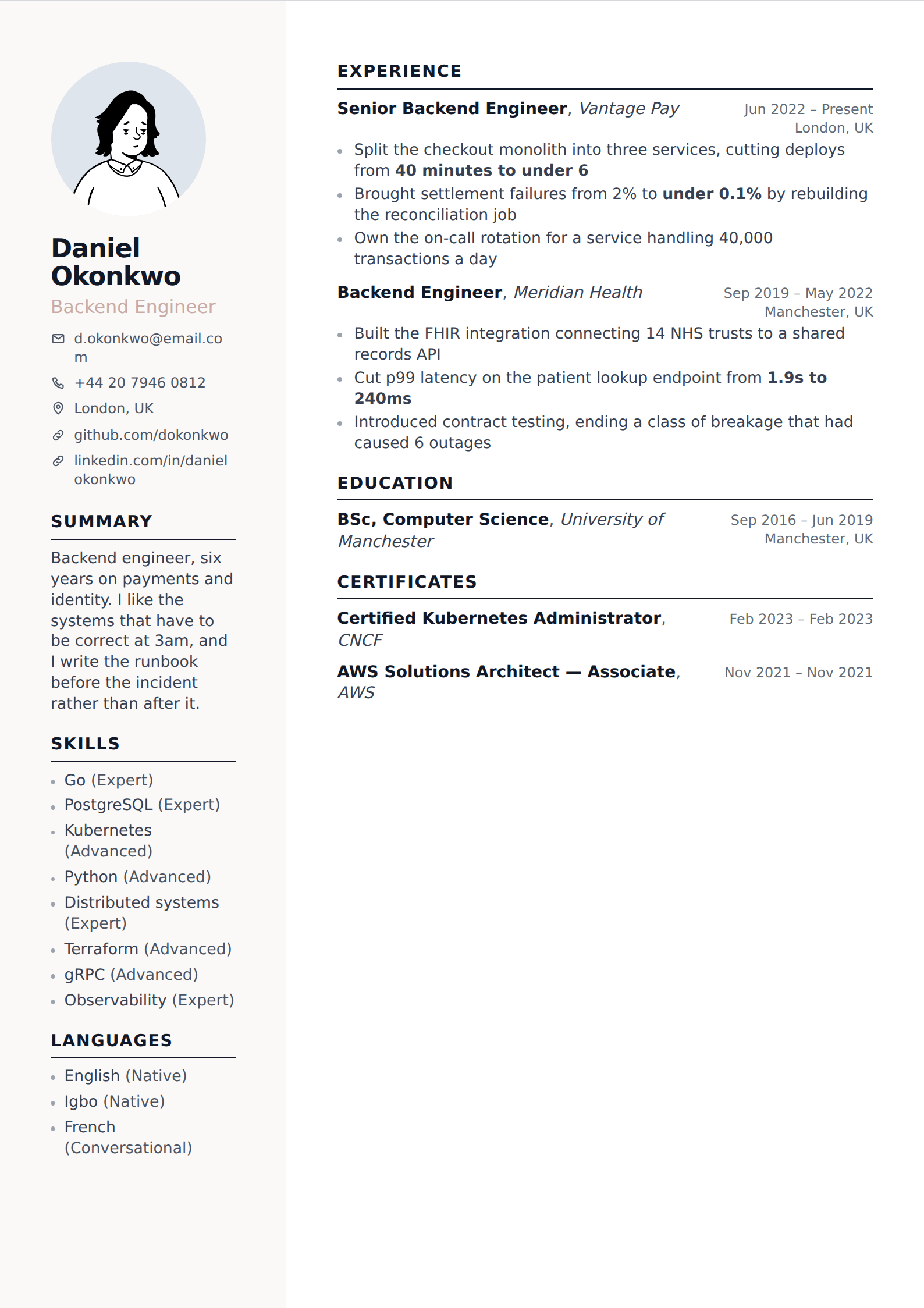 Rosetta resume and CV template