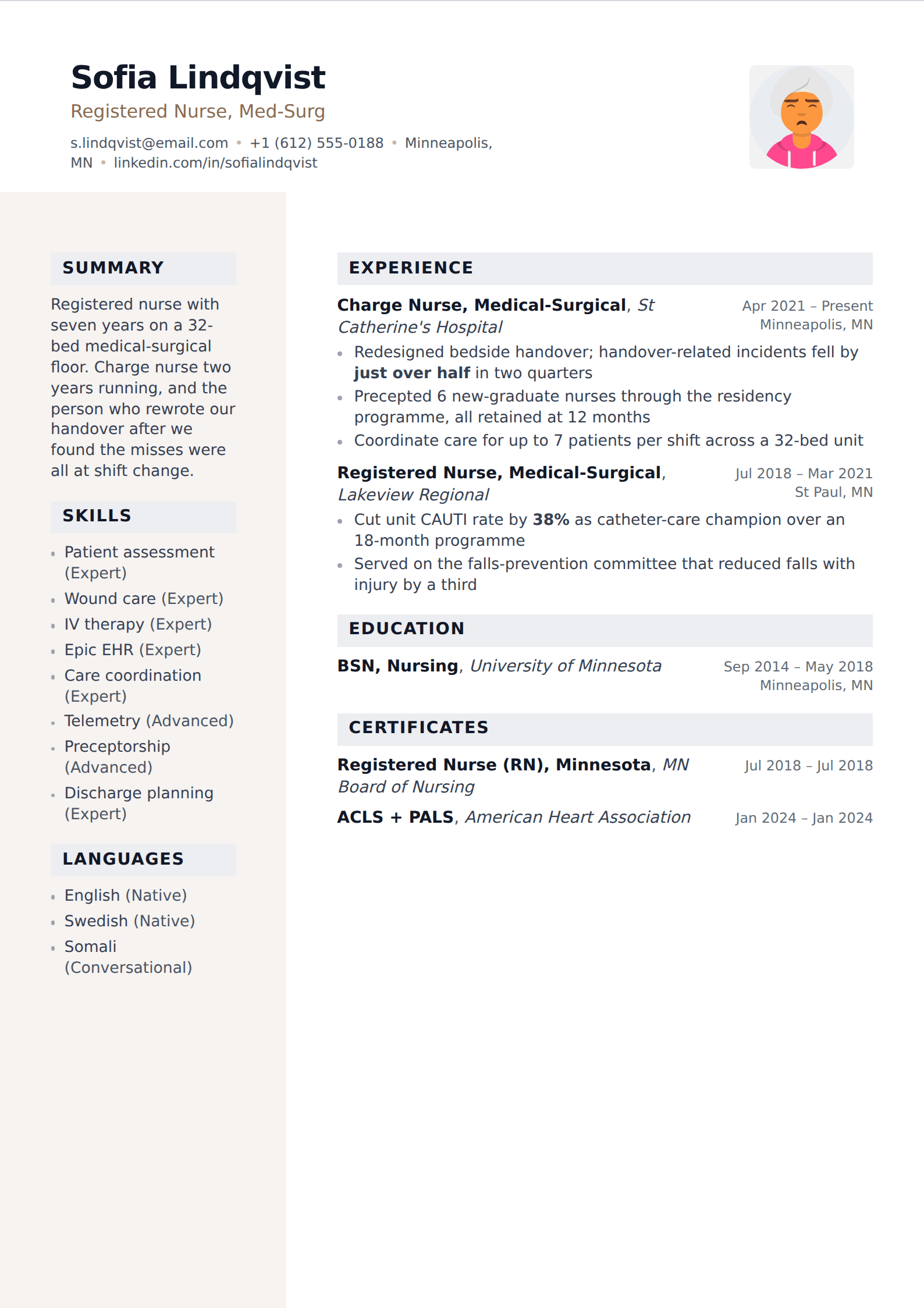 Sable resume and CV template