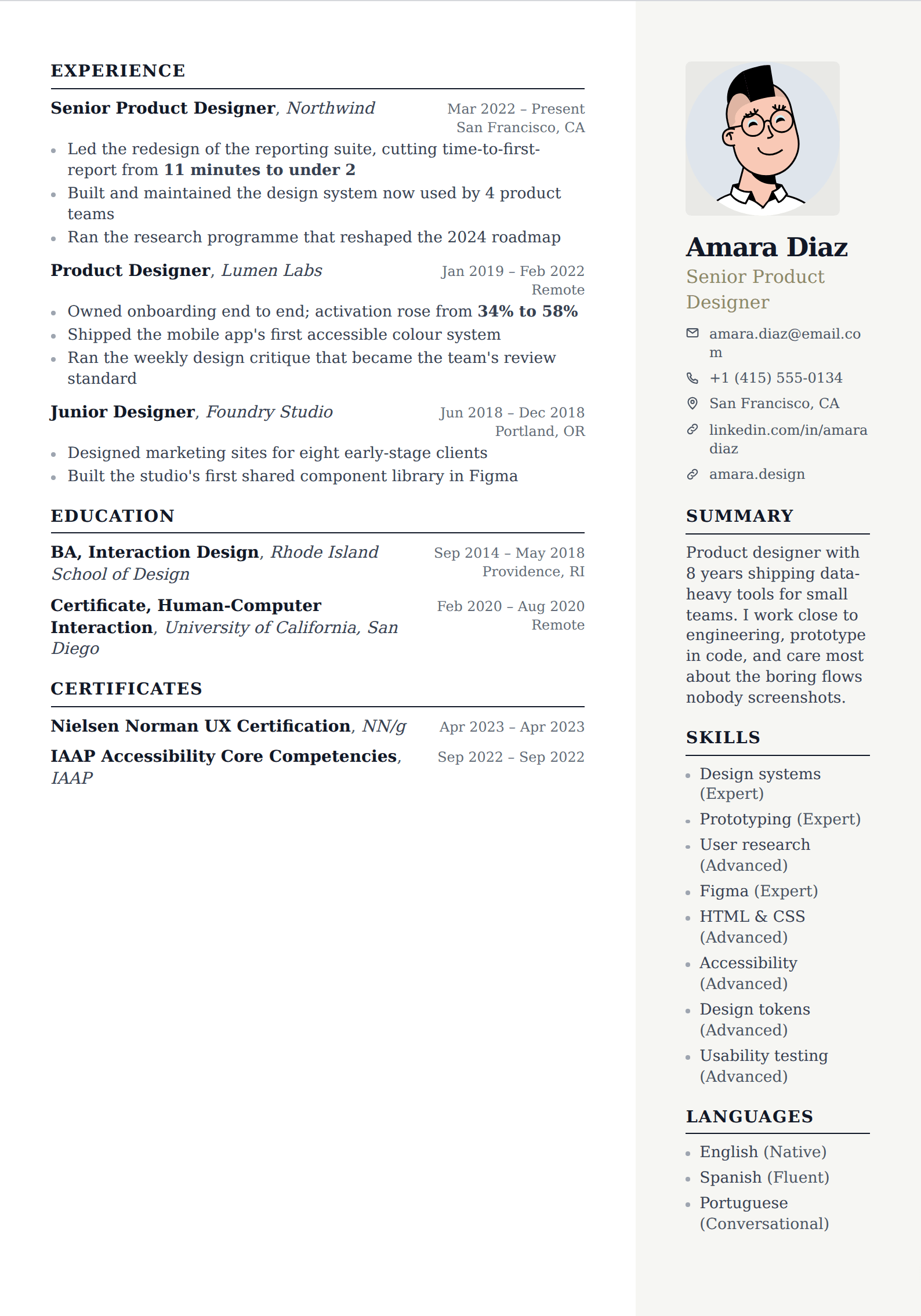 Sagebrush resume and CV template