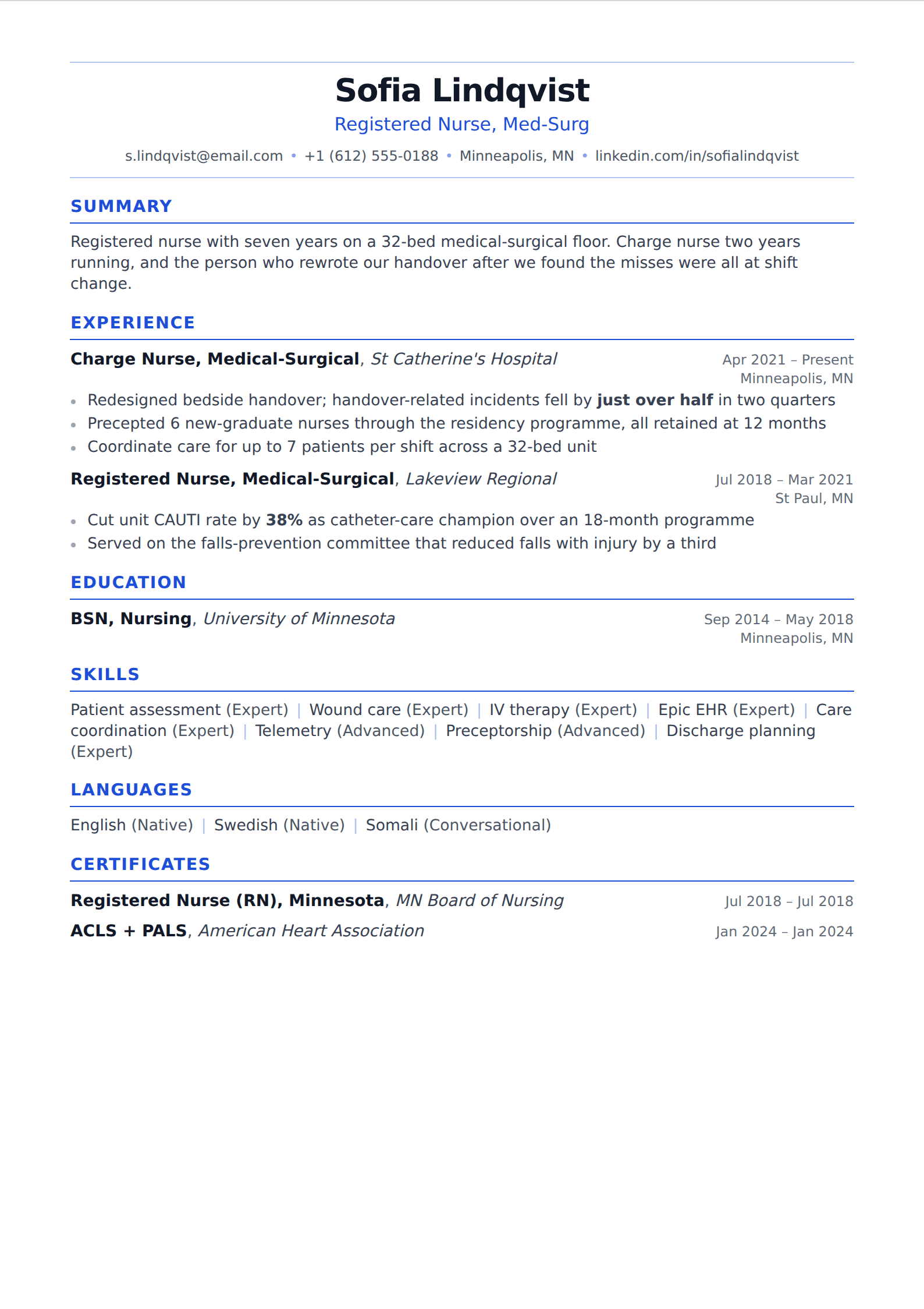 Sapphire resume and CV template