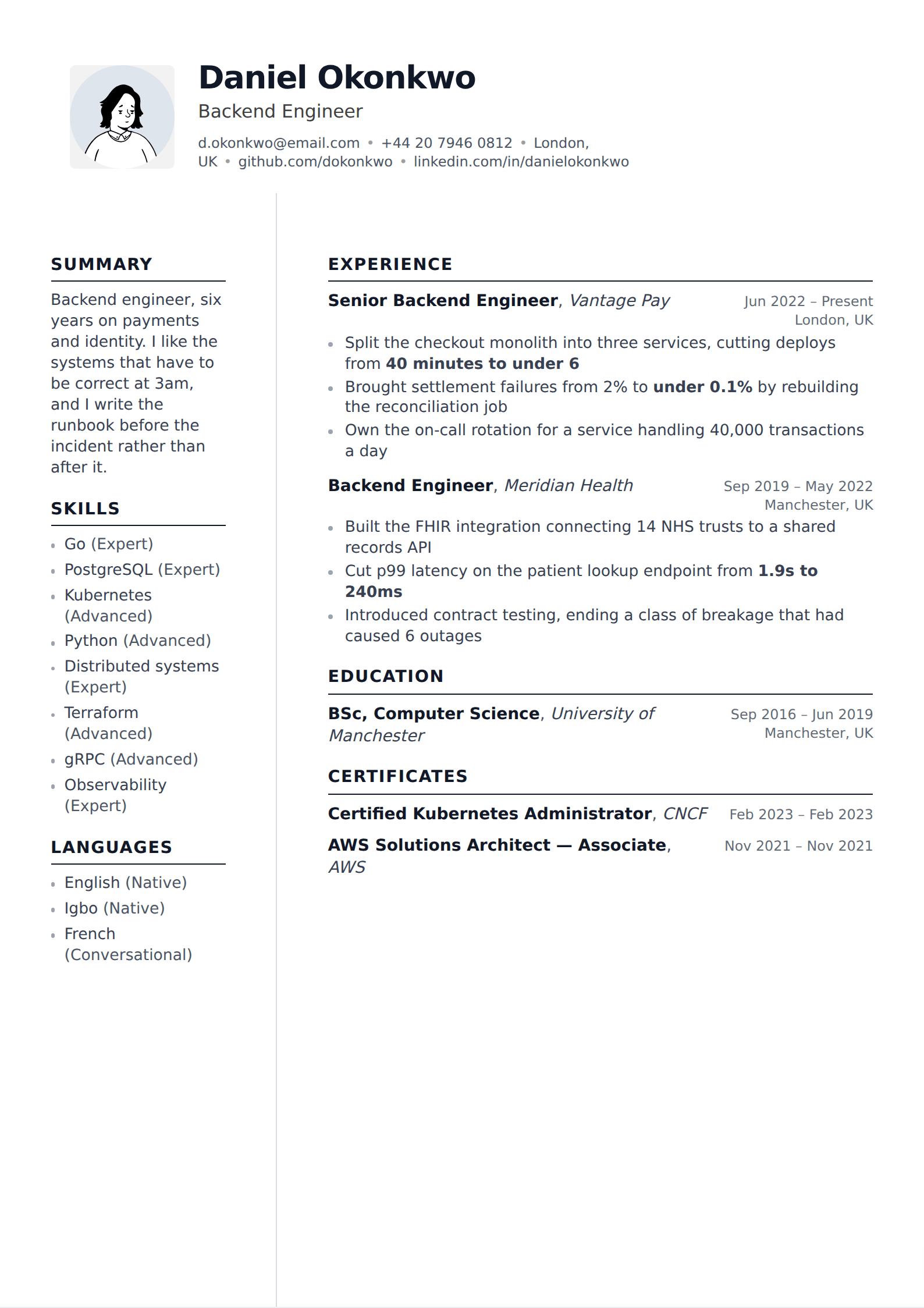 Silverpoint resume and CV template