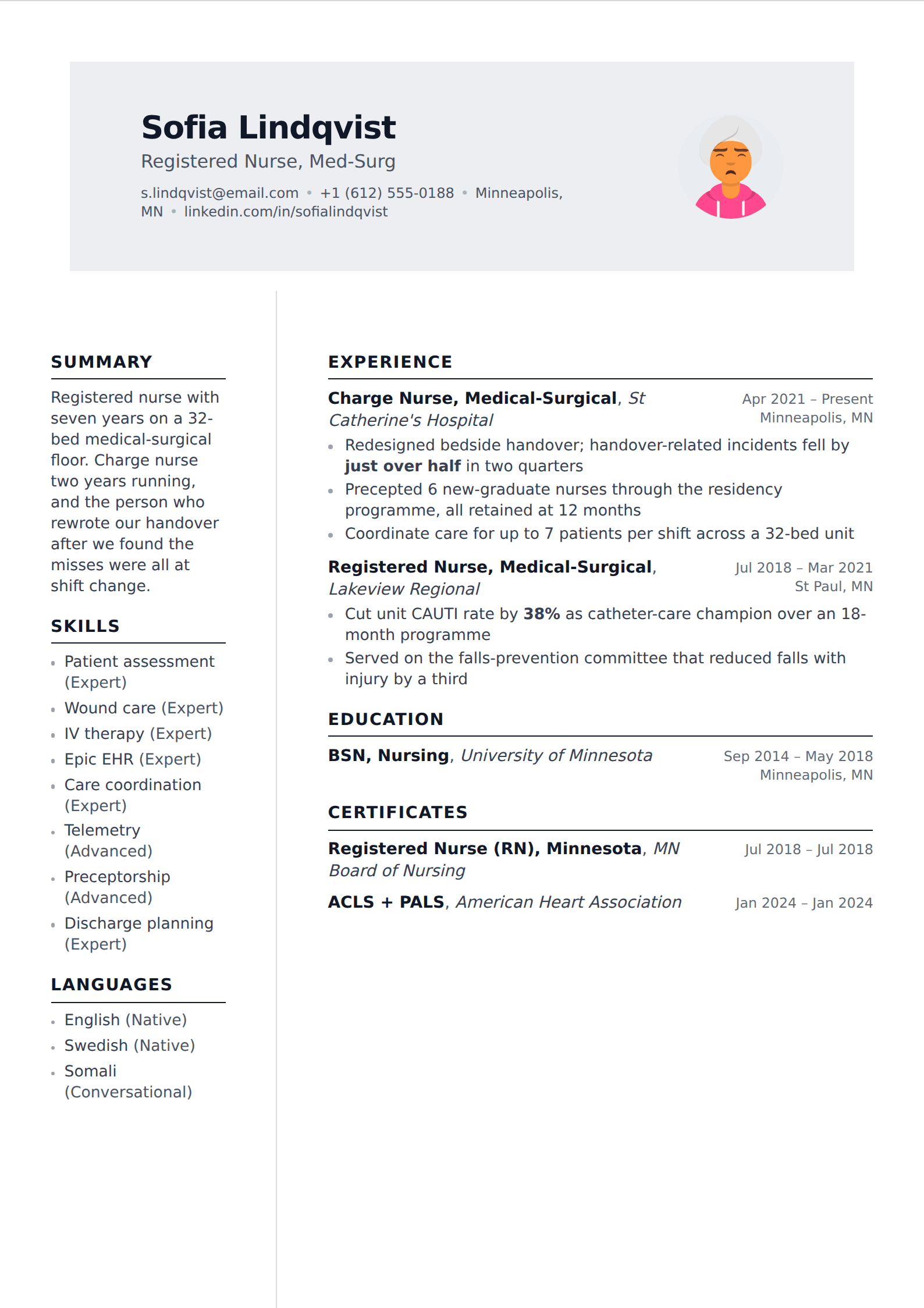 Slate resume and CV template