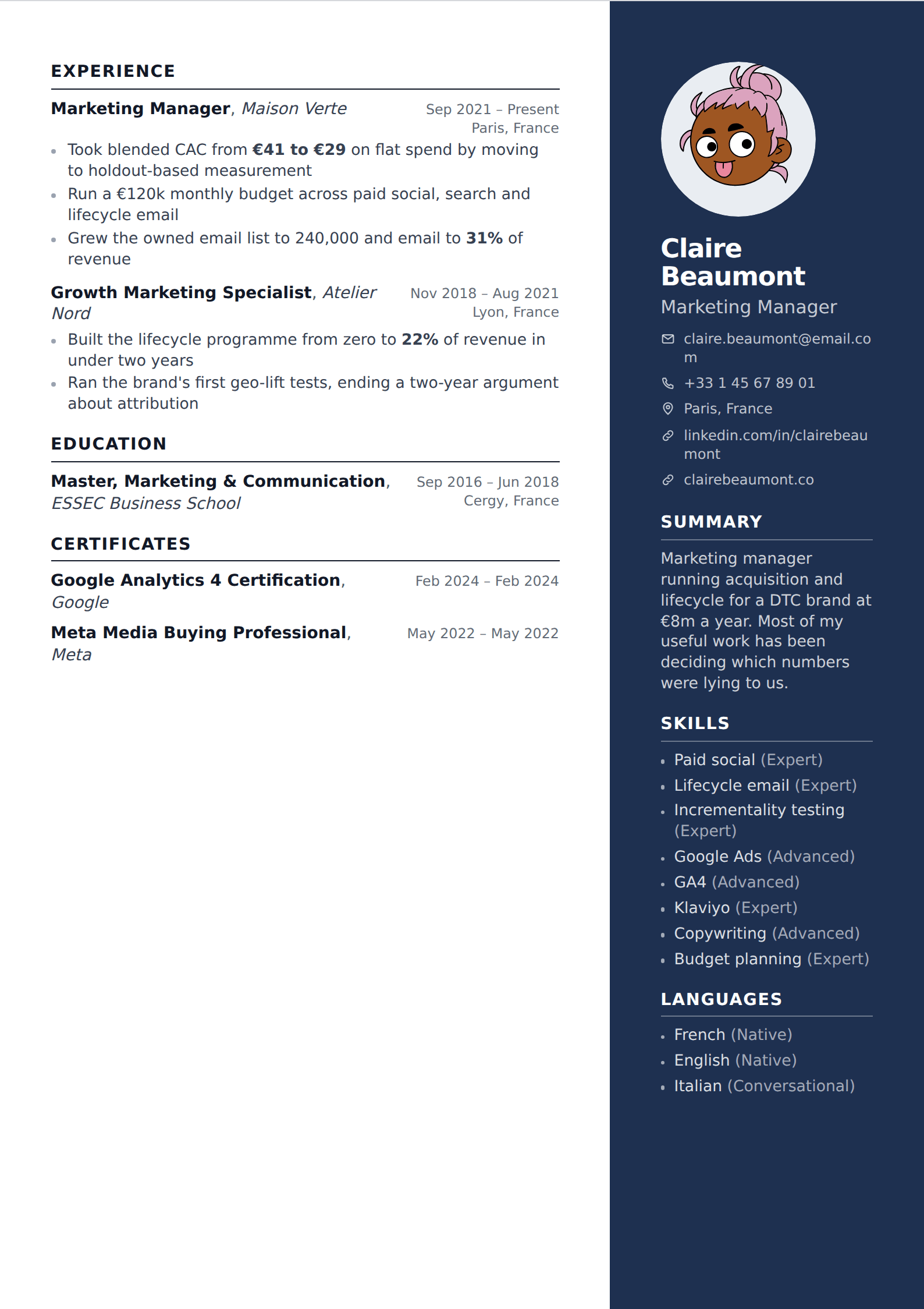 Starboard resume and CV template