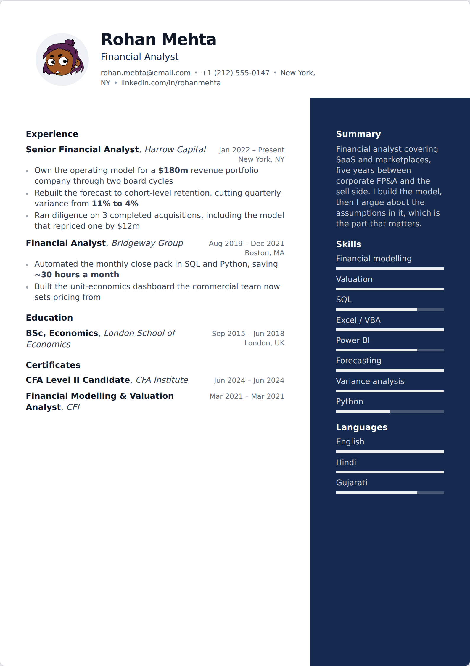Sydney resume template