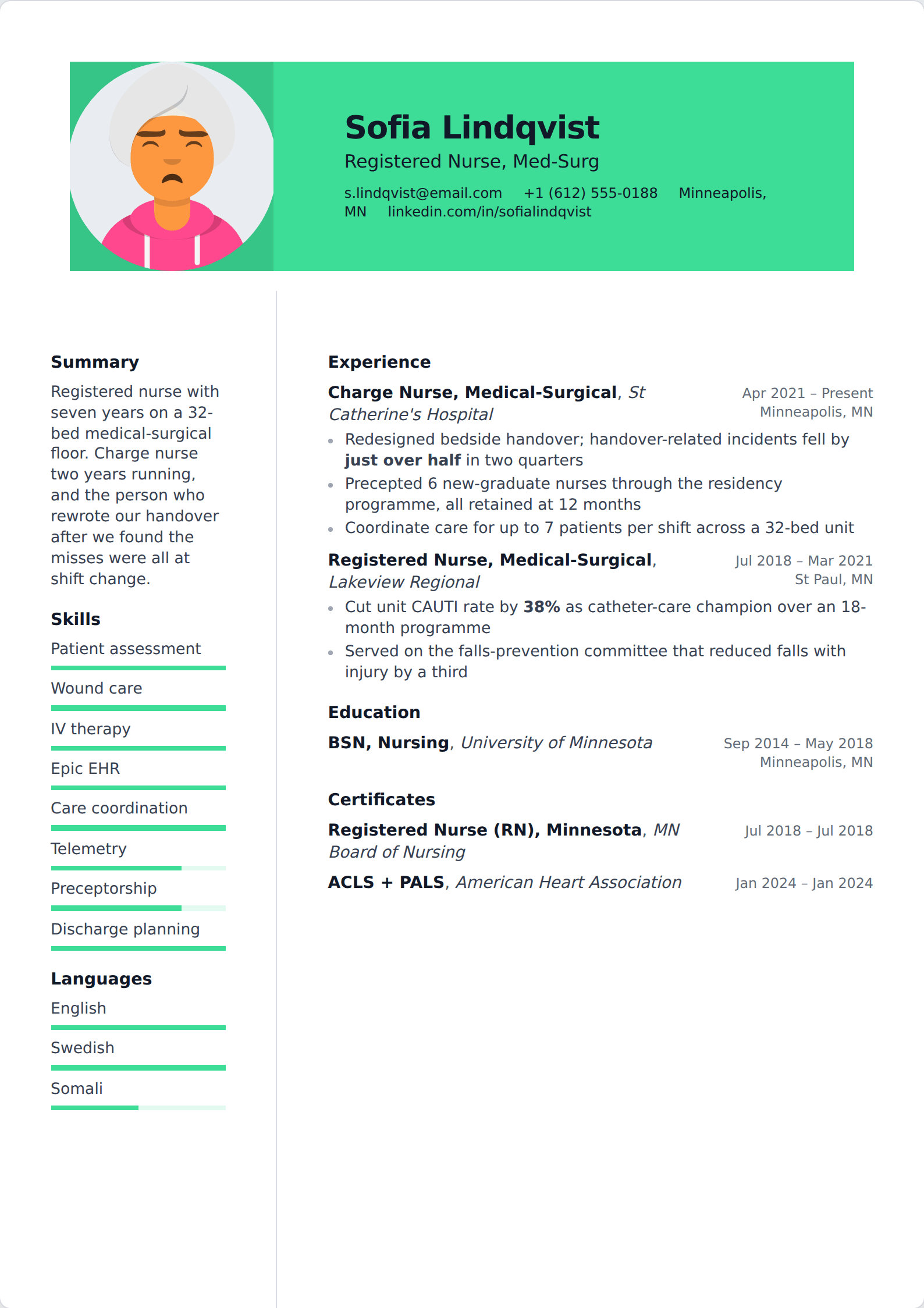 Vienna resume template