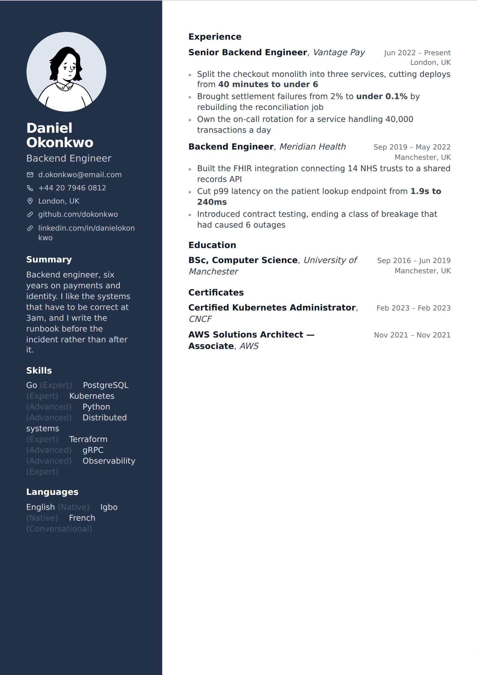 Windward resume and CV template